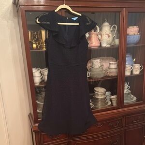 Draper James Navy Heart Fit and Flare Dress